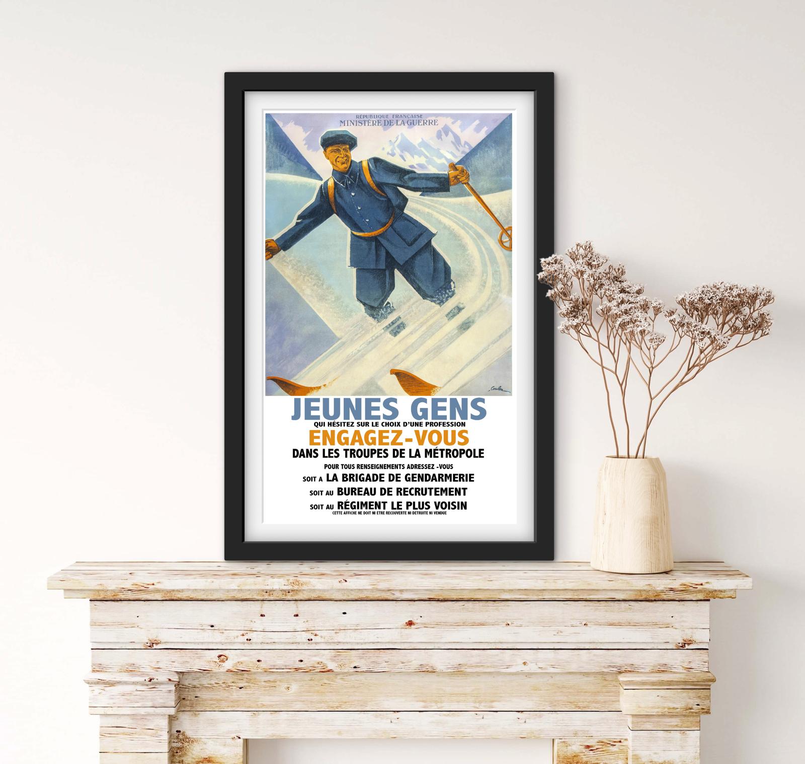 Affiche recrutement jeunes gens engagez vous dans l'armée militaire affichevintagefrance