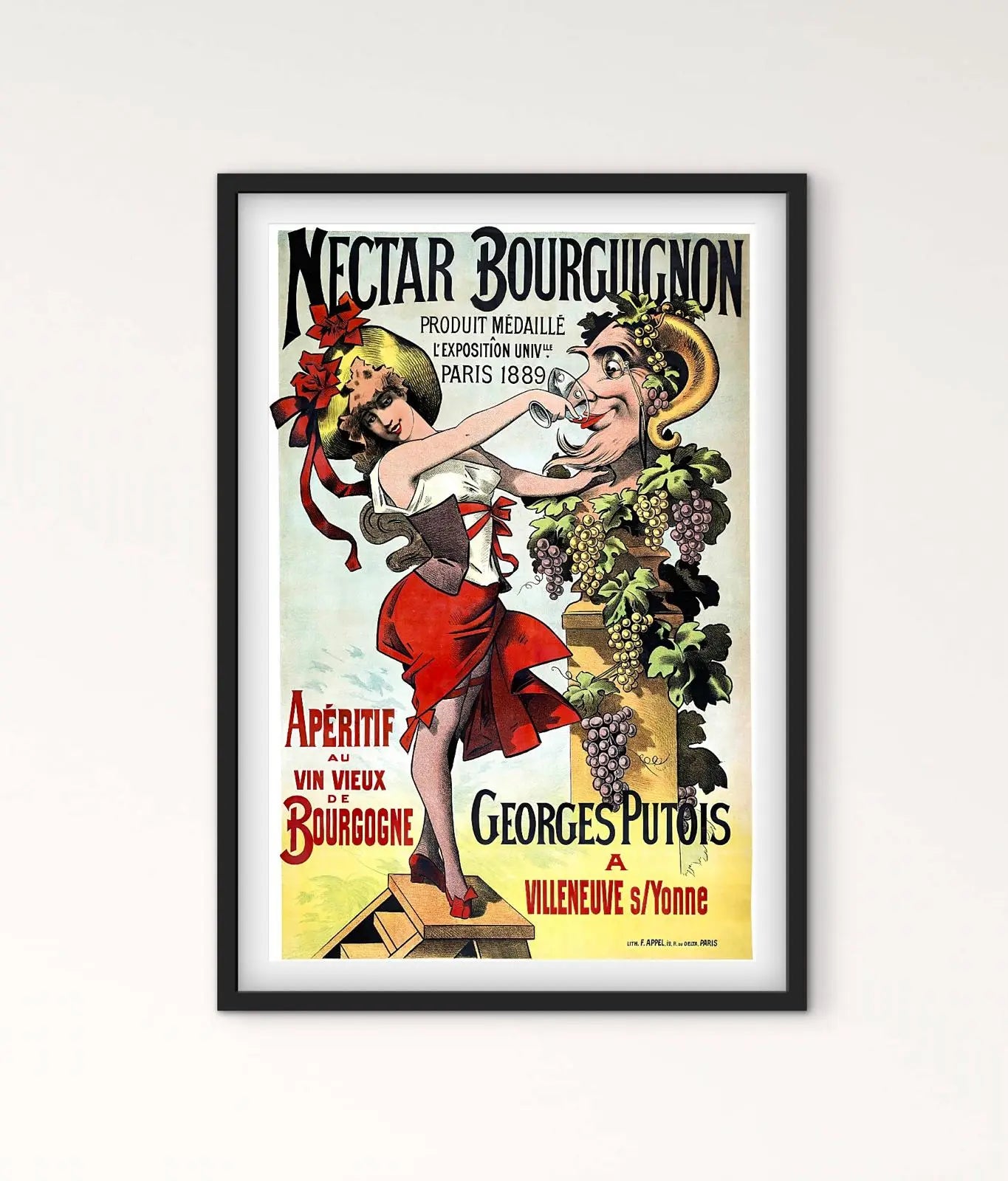 Affiche Vin de Bourgogne Georges Putois affichevintagefrance