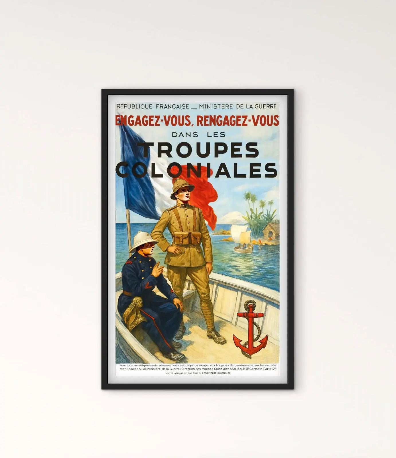 Affiche troupes Coloniales recrutement affichevintagefrance