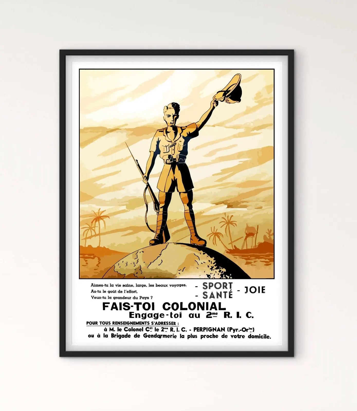 Affiche recrutement troupes coloniales affichevintagefrance