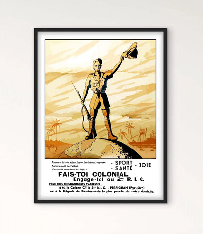 Affiche recrutement troupes coloniales affichevintagefrance