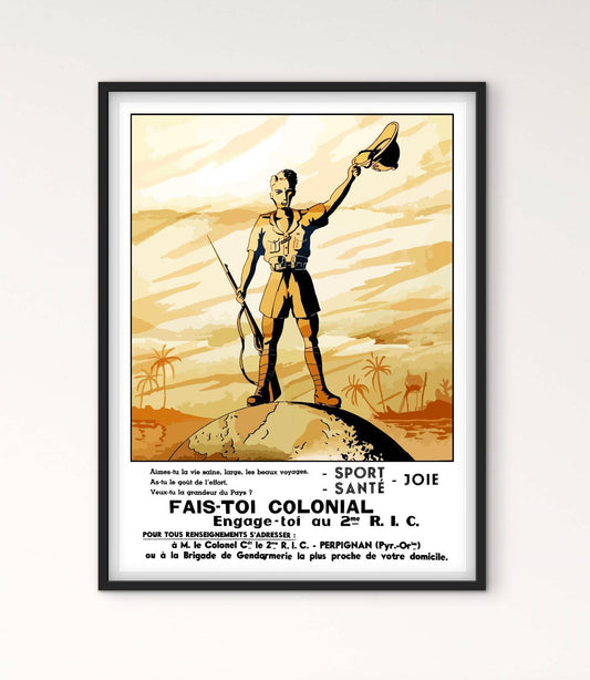 Affiche recrutement troupes coloniales