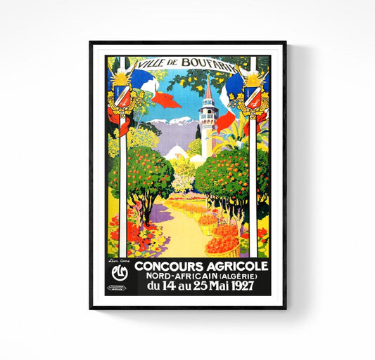 Affiche Boufarik Algérie concours agricole 1927