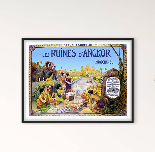 Affiche ruines Angkor Cambodge Indochine