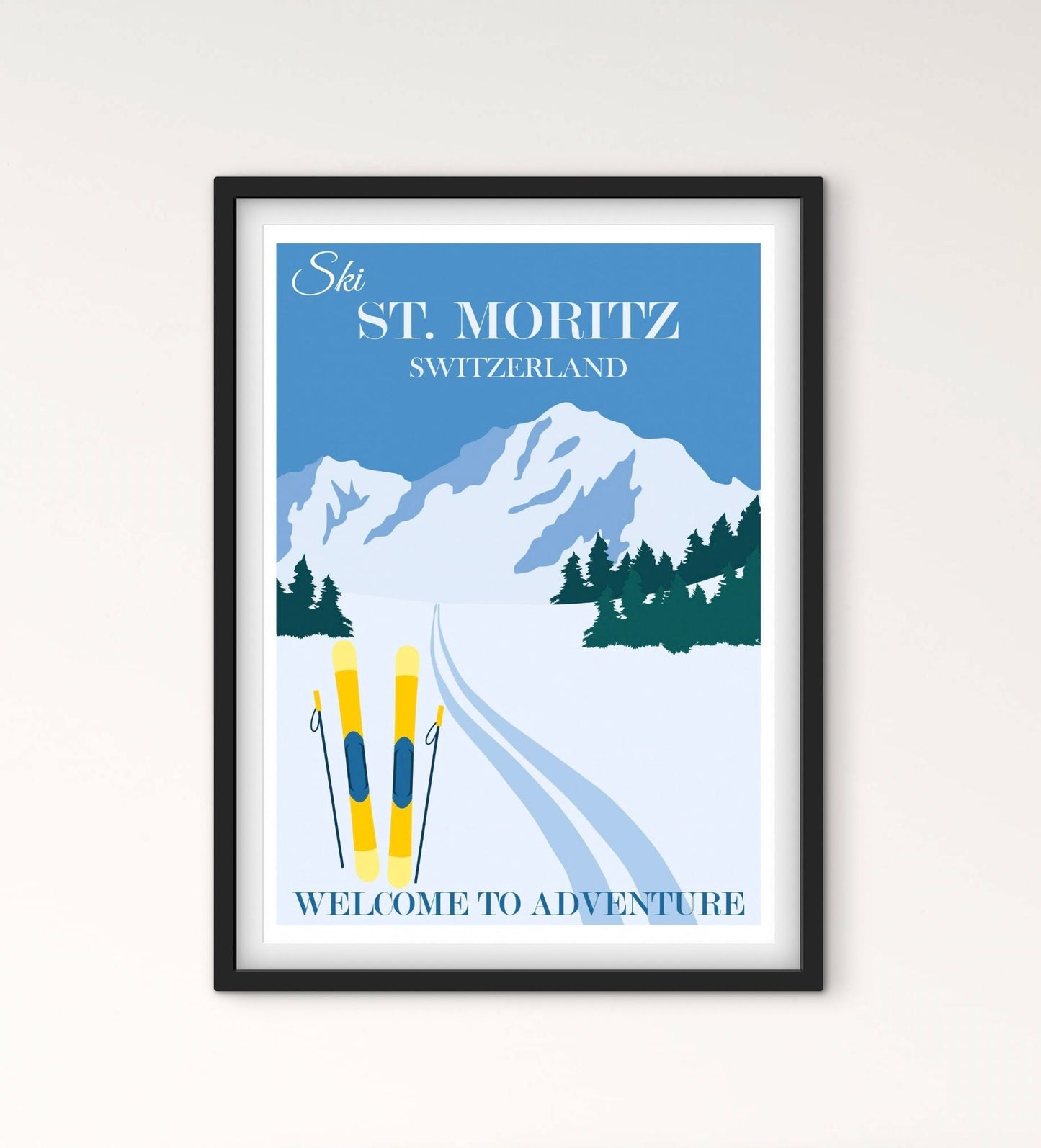 Affiche Ski Suisse Saint Moritz affichevintagefrance