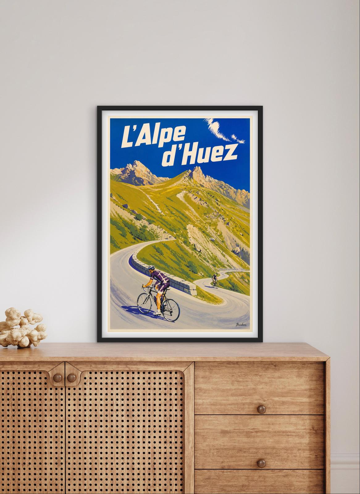 Affiche Alpe d'Huez cyclisme vélo affichevintagefrance