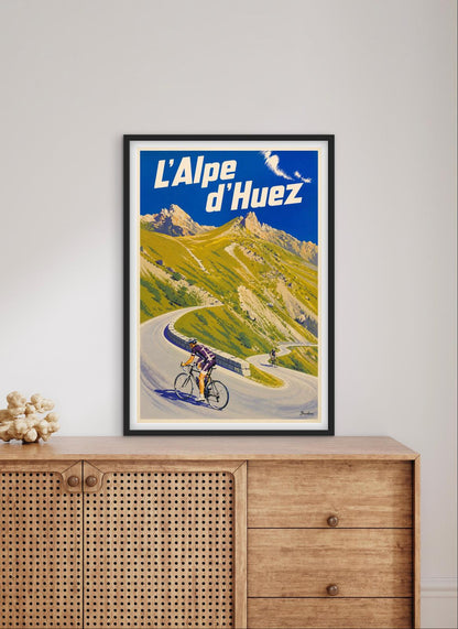 Affiche Alpe d'Huez cyclisme vélo affichevintagefrance