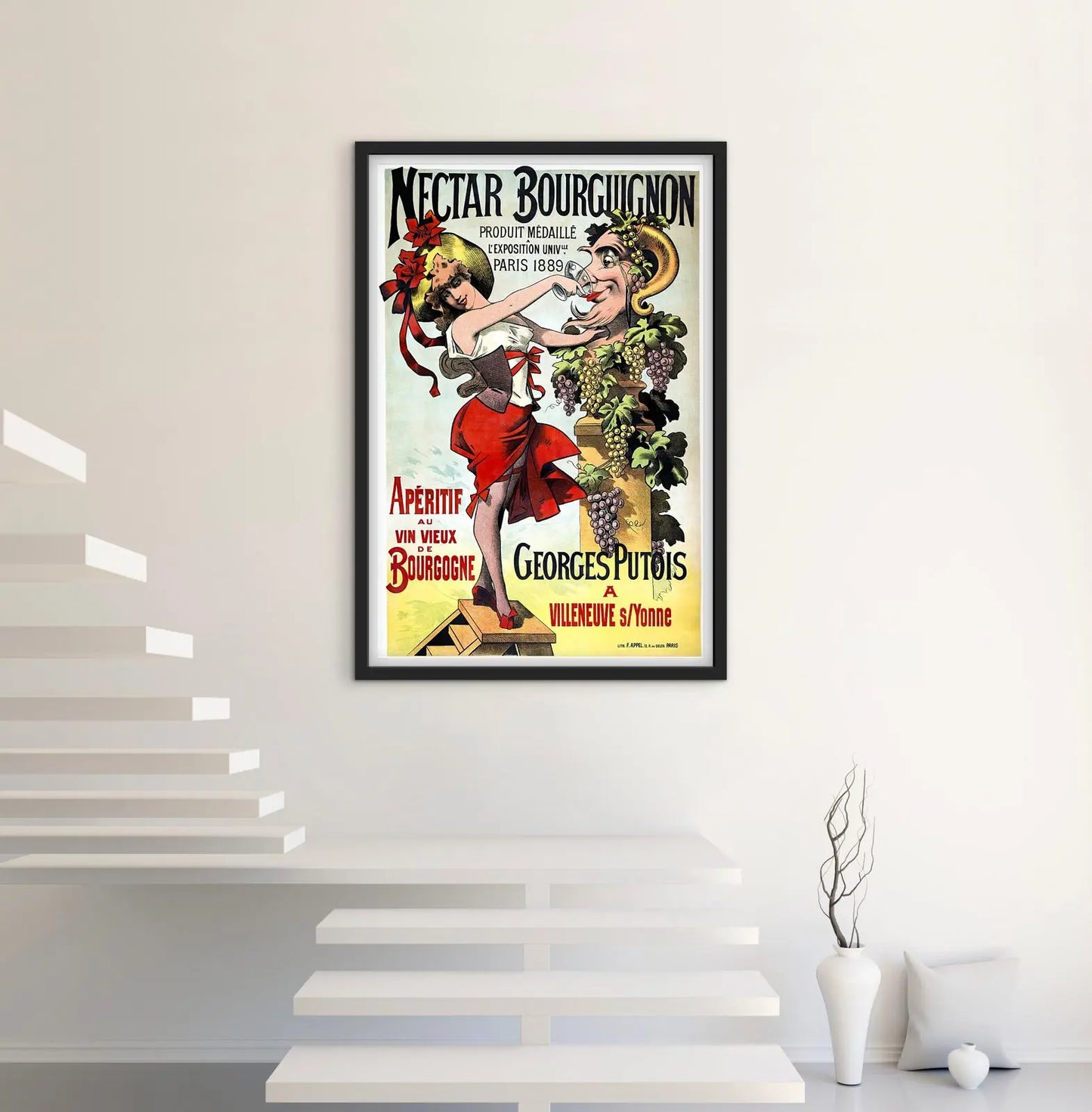 Affiche Vin de Bourgogne Georges Putois affichevintagefrance