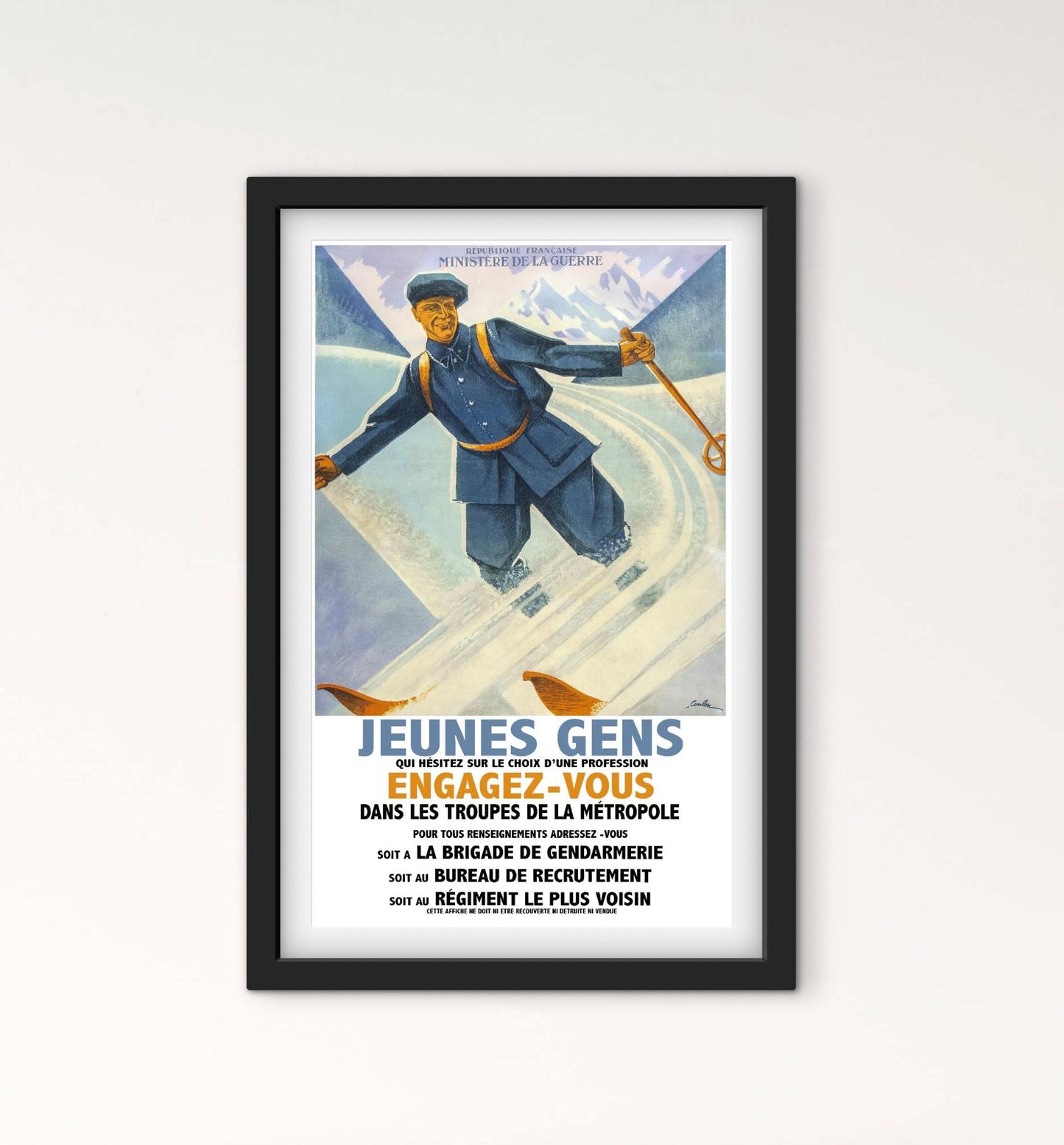 Affiche recrutement jeunes gens engagez vous dans l'armée militaire affichevintagefrance