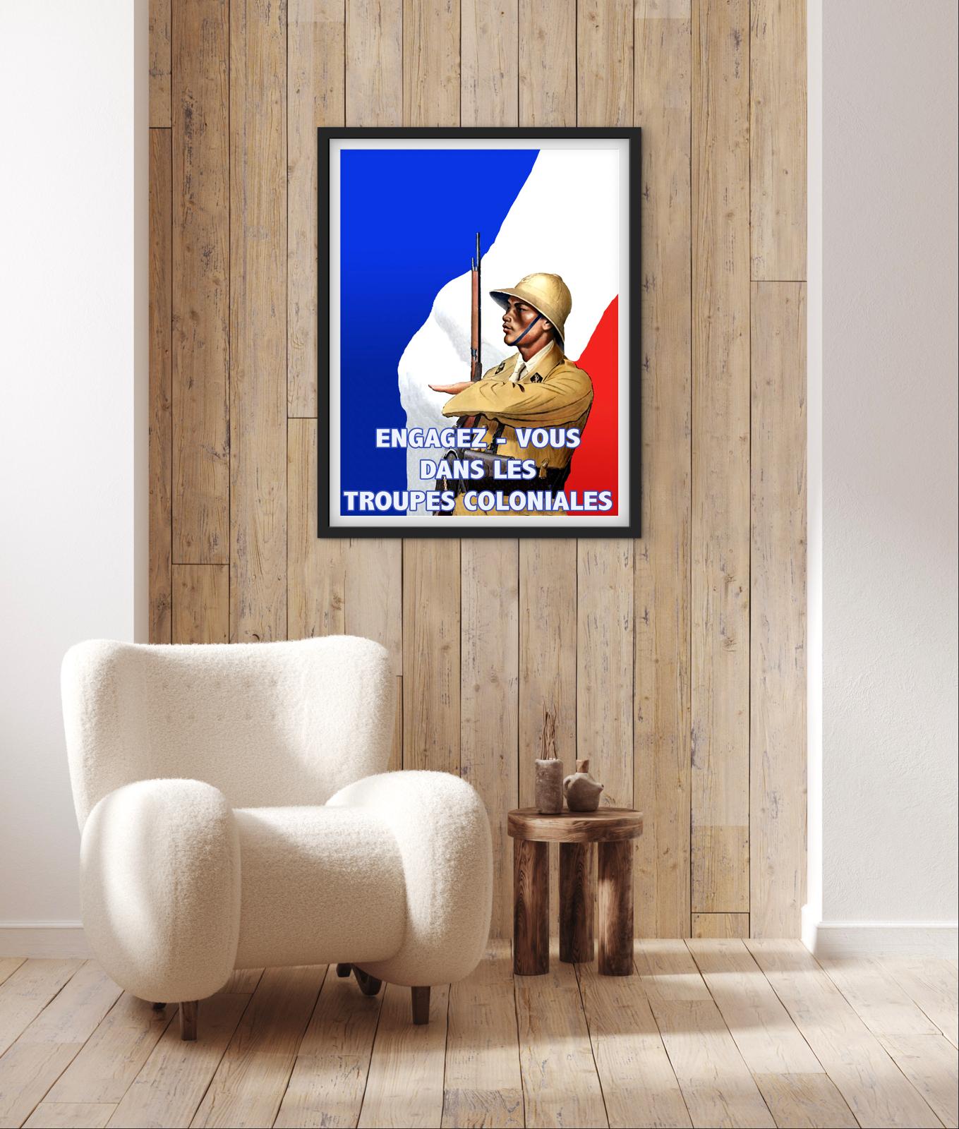 Affiche troupes Coloniales recrutement engagez vous