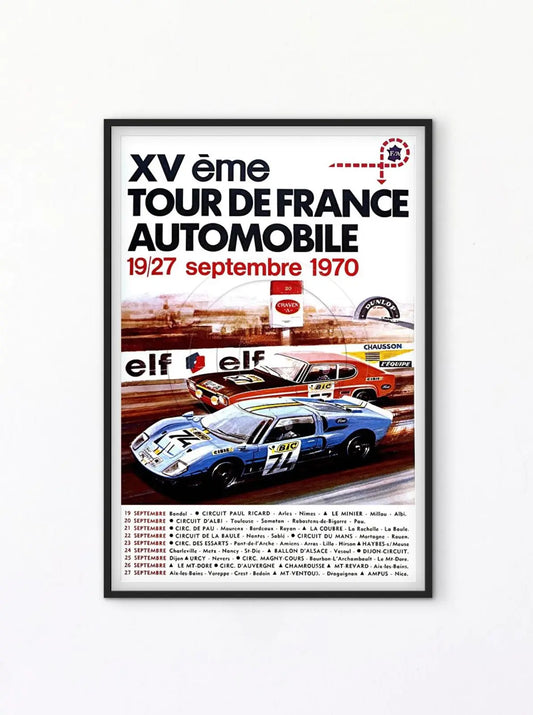 Affiche 15e tour de France automobile 1970 Grand Prix affichevintagefrance