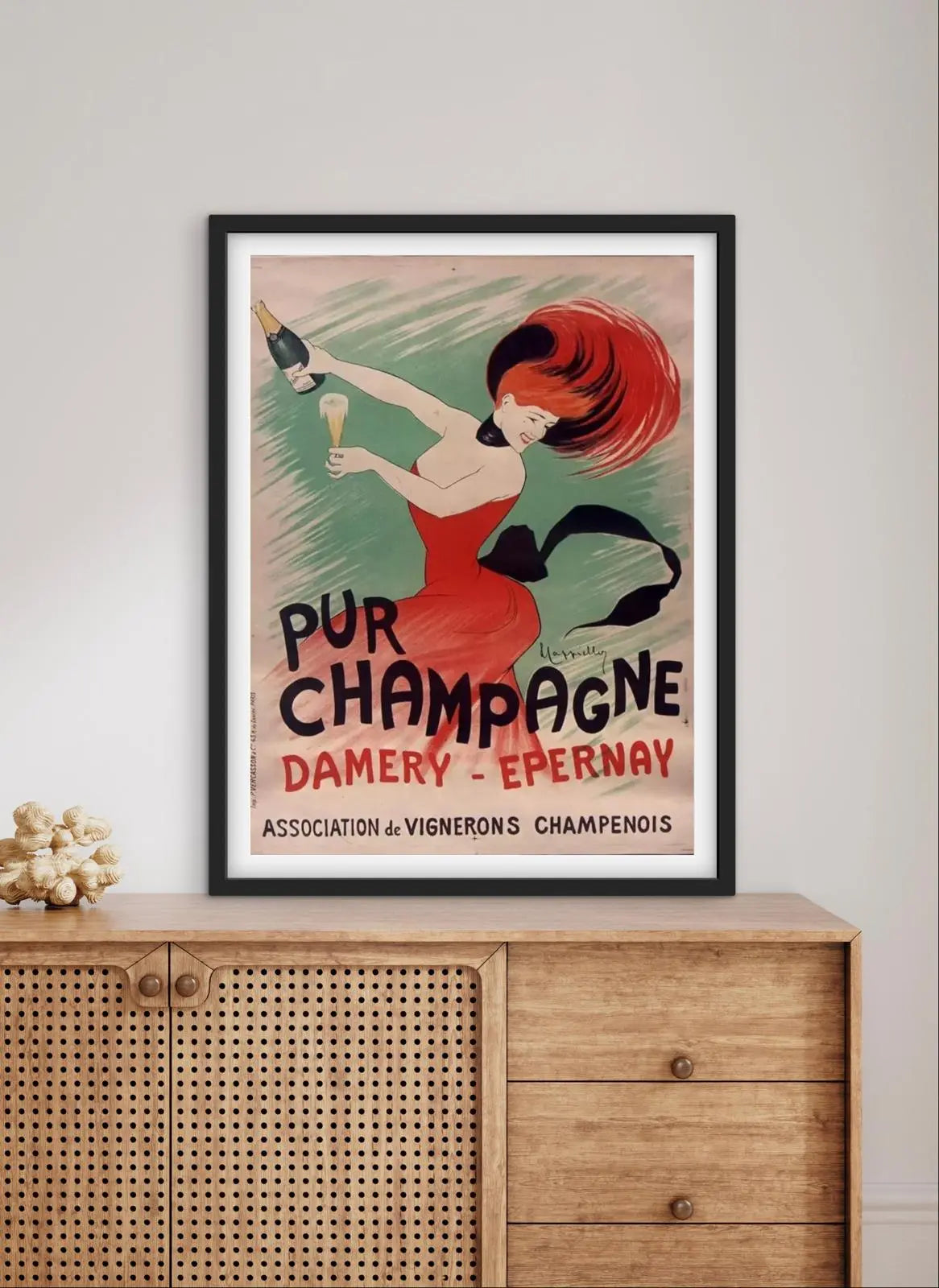 Affiche pur Champagne Pub Damery Epernay Reims vintage publicité marne affichevintagefrance