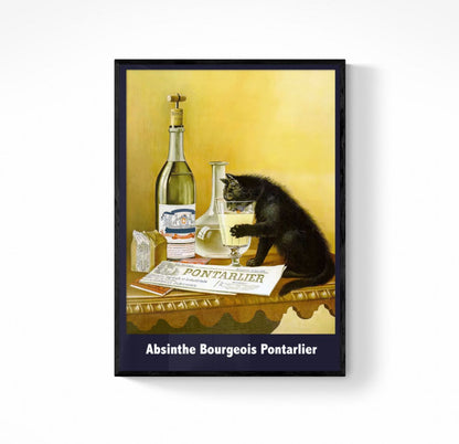 Affiche Absinthe Pontarlier chat