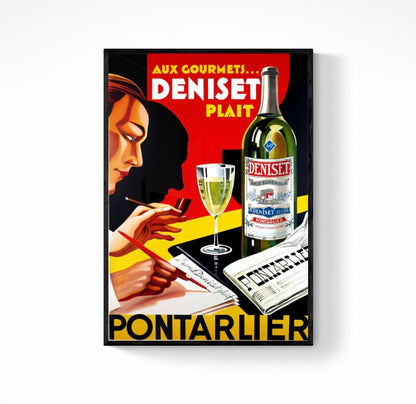 Affiche Absinthe Pontarlier Deniset