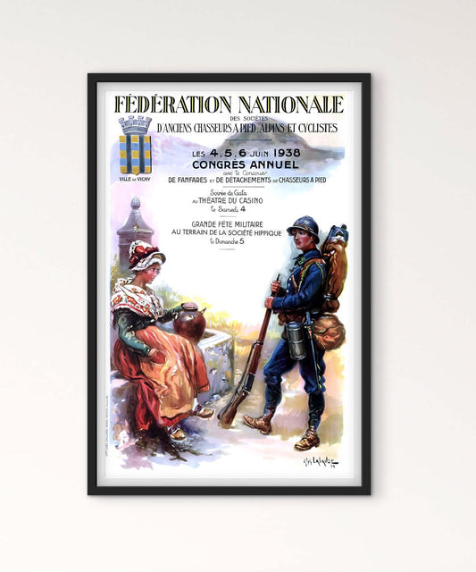 Affiche Chasseurs Alpins Fédération Nationale 1938