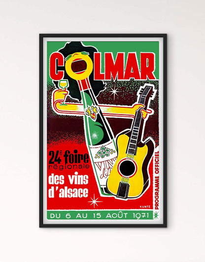 Affiche 24e foire vin Colmar Alsace 1971