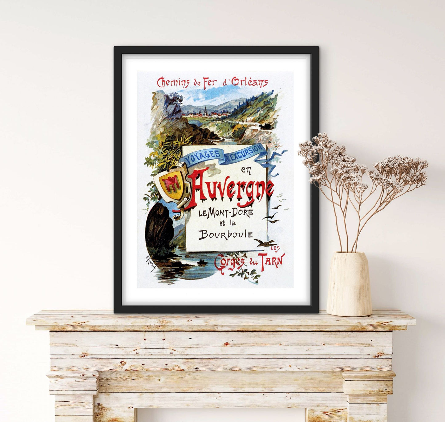 Affiche Auvergne Mont Doré Bourboule gorges du Tarn affichevintagefrance