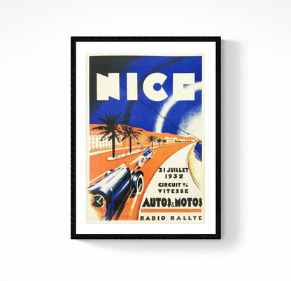 Affiche Nice auto moto 1932