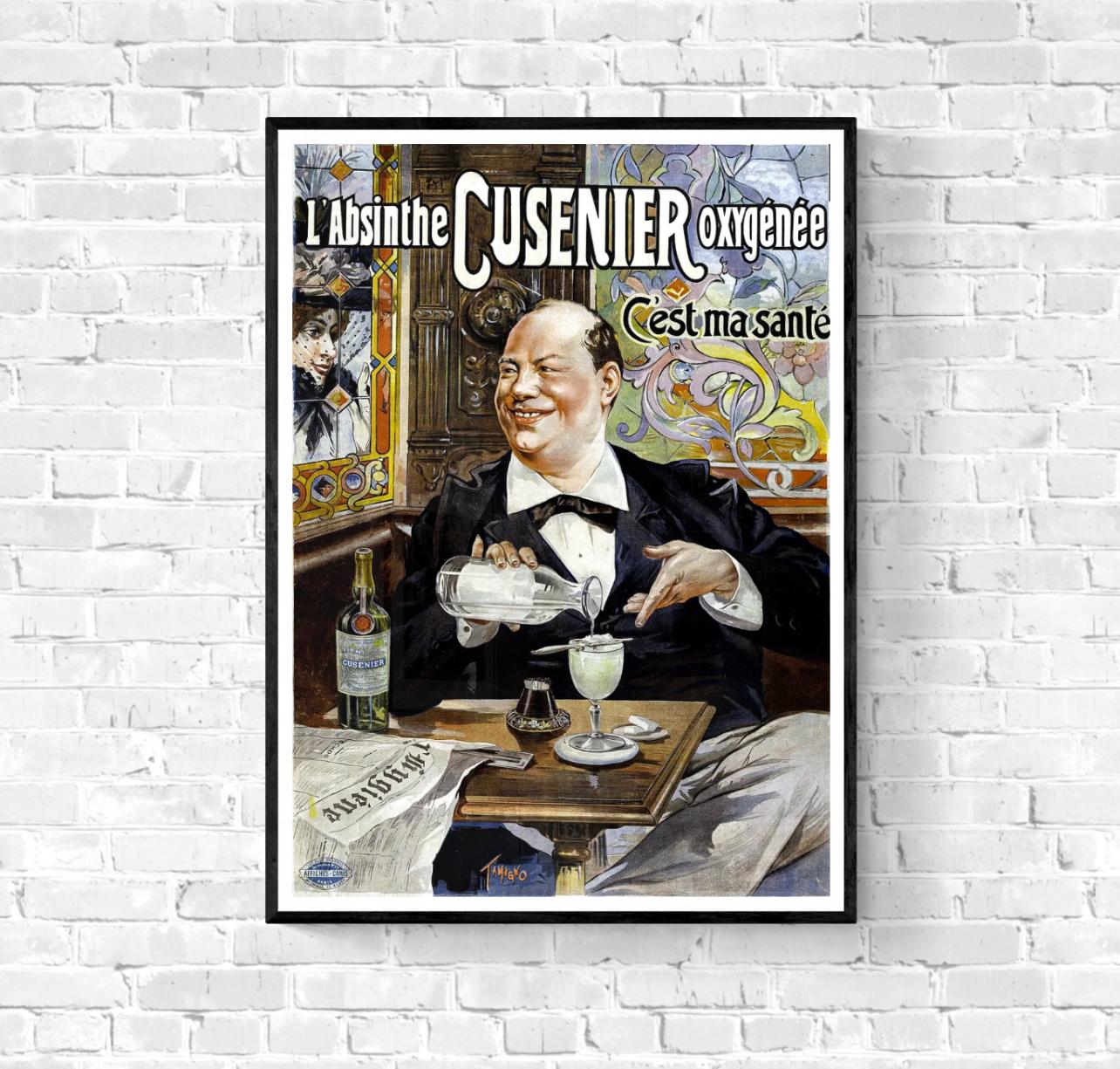 Affiche Absinthe Cusenier santé