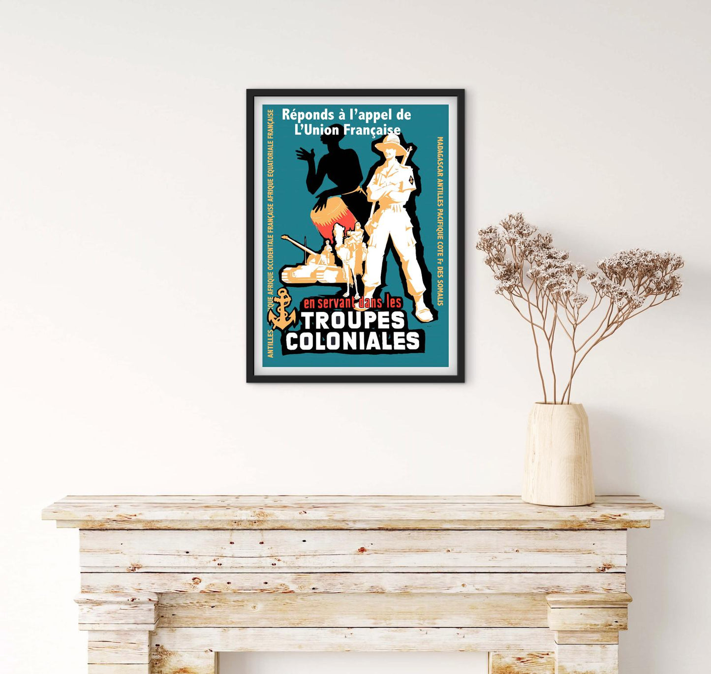 Affiche recrutement troupes Coloniales union française