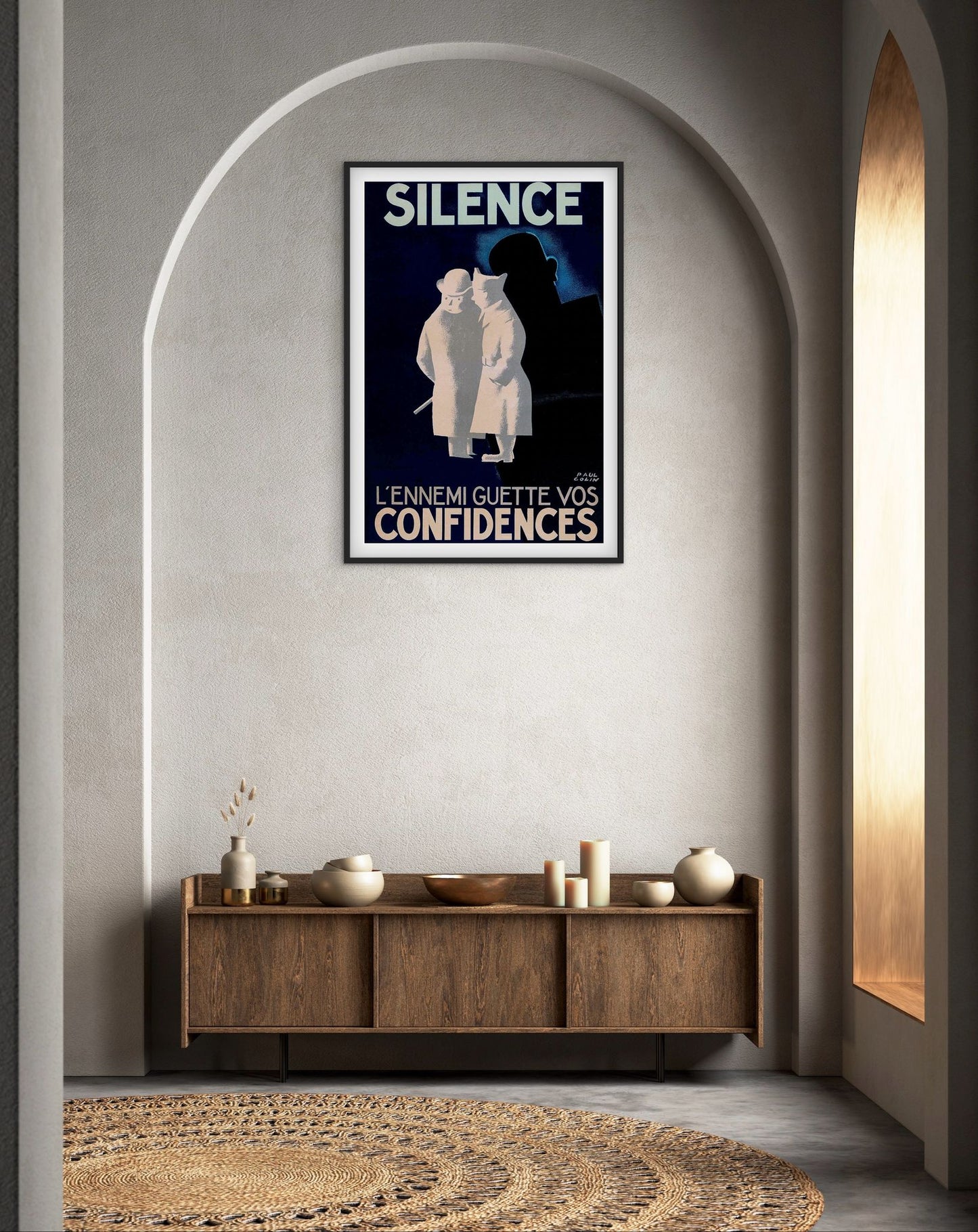 Affiche SILENCE L'ennemi guette vos confidences affichevintagefrance
