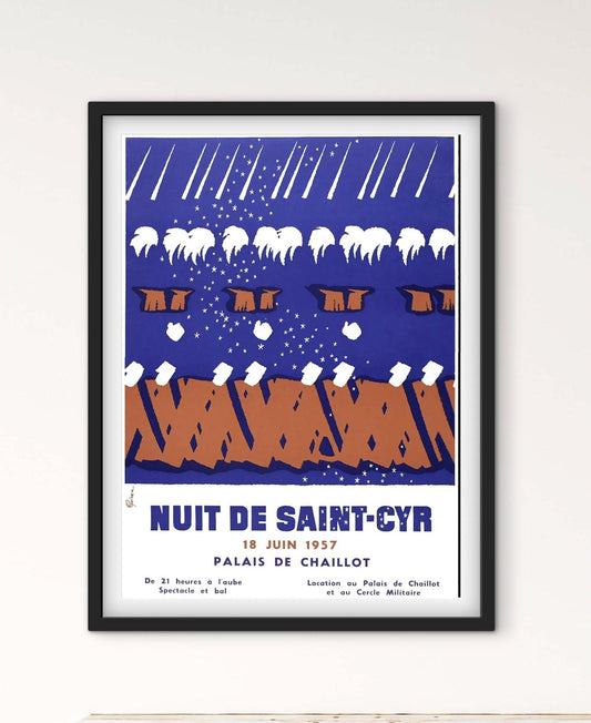 Affiche militaire nuit de saint Cyr palais de Chaillot 1957 Paris affichevintagefrance