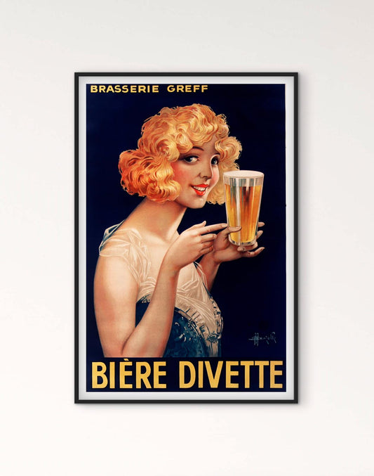Affiche Bière Divette brasserie Greff