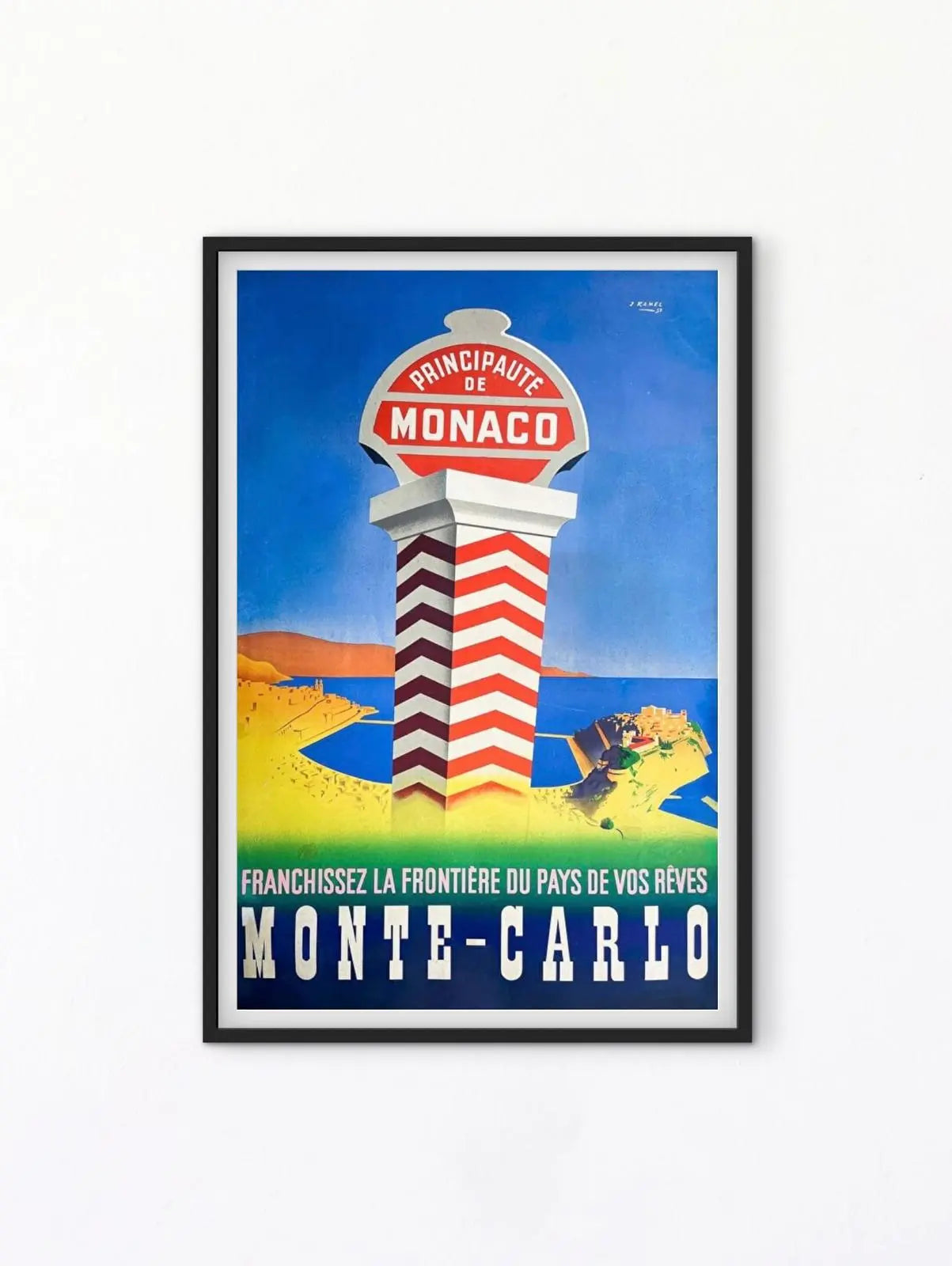 Affiche Monaco Monte Carlo principauté affichevintagefrance