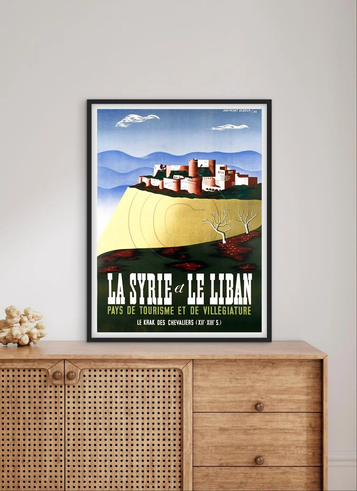 Affiche Liban et Syrie tourisme voyage kraks des chevaliers affichevintagefrance