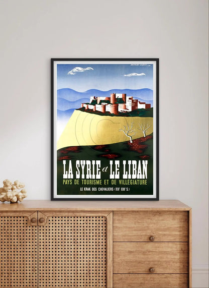 Affiche Liban et Syrie tourisme voyage kraks des chevaliers affichevintagefrance